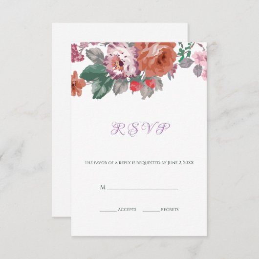 水カラフル色 出欠カード (正面/裏面)