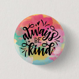 水カラフル色/常に優しい 缶バッジ