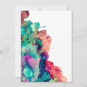 水カラフル色「我々はまだ行う」誓い更新 招待状 (裏面)