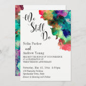 水カラフル色「我々はまだ行う」誓い更新 招待状 (正面/裏面)