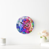 水カラフル色 – 獅子丸い時計 ラウンド壁時計 (ホーム)