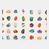 水カラフル色Gemsパターン ラッピングペーパーシート (正面)