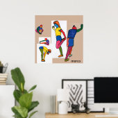 水カラフル色noStretchエクササイズポスター ポスター (ホームオフィス)