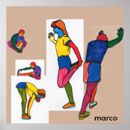 水カラフル色noStretchエクササイズポスター ポスター