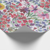 水カラフル鮮やか色フローラ ラッピングペーパー (角)