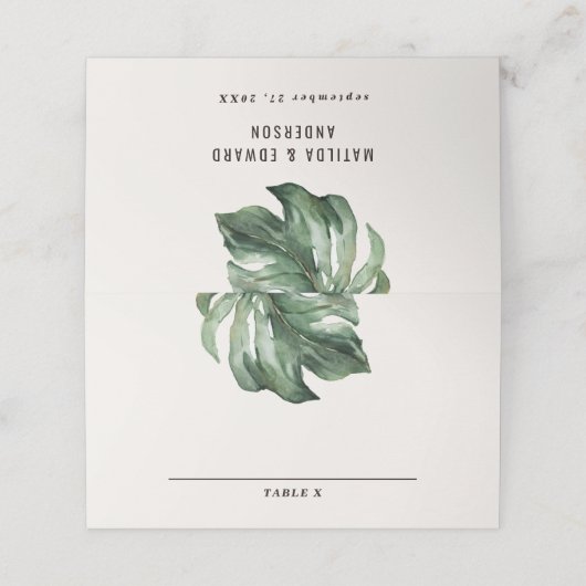 水カラヤシ結婚のテーブル座席表 プレイスカード (外部開封)