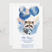 水カララクーンベイビーシャワー招待状 招待状 (正面/裏面)