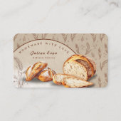 水カラーお洒落アーティザンベーカリー自家製パン 名刺 (正面)