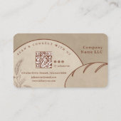 水カラーお洒落アーティザンベーカリー自家製パン 名刺 (裏面)