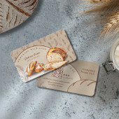 水カラーお洒落アーティザンベーカリー自家製パン 名刺