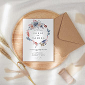 水カラーささやき開花フレーム結婚ズ 招待状