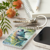 水カラーのキーチェーンを管理 キーホルダー (正面右)