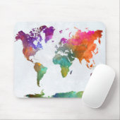 水カラーのワールドマップ マウスパッド (マウス)