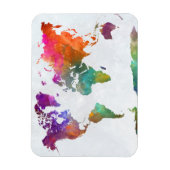 水カラーのワールドマップ マグネット (縦)