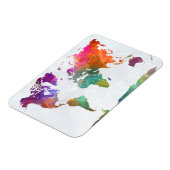 水カラーのワールドマップ マグネット (左側)