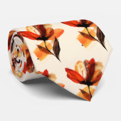 水カラーはっきりしたフローラスプラッシュスタイル赤オレンジ ネクタイ (ロール)