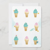 水カラーアイスクリームトラックスターズ誕生日 招待状 (裏面)