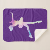 水カラーアイススケートで滑るガール シェルパブランケット (正面(横))