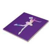 水カラーアイススケートで滑るガール タイル (側面)