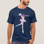 水カラーアイススケートで滑るガール Tシャツ (正面)