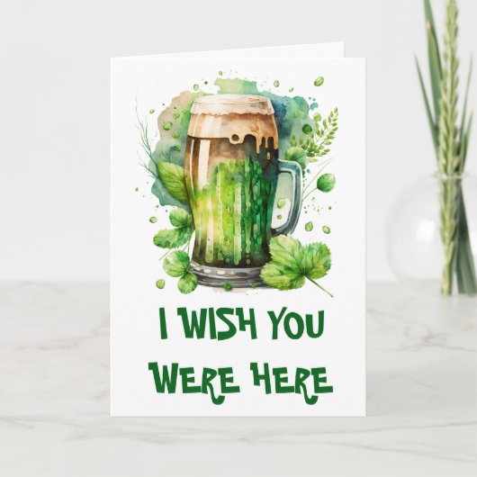 水カラーアイリッシュグリーンビールSt patricks dayカード 案内状 (正面)