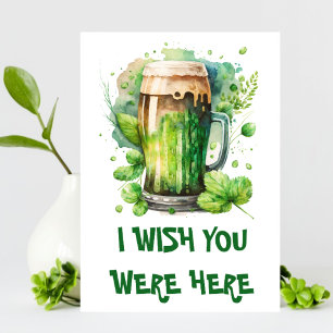 水カラーアイリッシュグリーンビールSt patricks dayカード 案内状