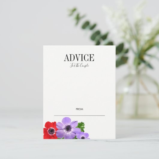 水カラーアネモンフローラ結婚のアドバイスカード アドバイスカード (スタンド正面)