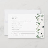 水カラーアネモン&ダスティグリーンユーカリ 出欠カード (正面)