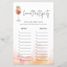 水カラーアペロルスピリッツブライダルシャワーゲーム