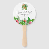 水カラーアロハルアウ（ハワイ式宴会）任意の年齢の誕生日パーティー ハンドファン (正面)