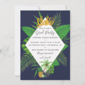 水カラーアロハルアウ（ハワイ式宴会）卒業パーティー追加の写真 招待状 (正面)
