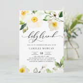 水カラーイエローアネモンフローラベビーブランチ 招待状 (スタンド正面)