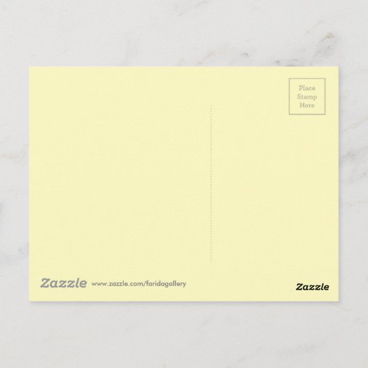 水カラーイエローオレンジ春の花デザイン ポストカード (裏面)