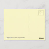 水カラーイエローオレンジ春の花デザイン ポストカード (裏面)