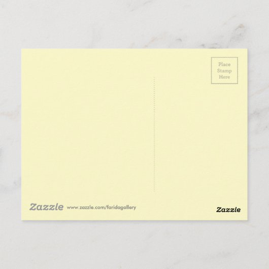 水カラーイエローオレンジ春の花デザイン ポストカード (裏面)