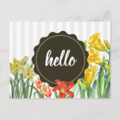 水カラーイエローオレンジ春の花デザイン ポストカード (正面)
