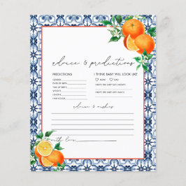 水カラーイタリアンオレンジベビーアドバイスカード