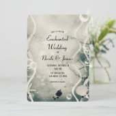 水カラーインクスプラッシュパールグレー結婚シー 招待状 (スタンド正面)