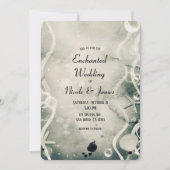 水カラーインクスプラッシュパールグレー結婚シー 招待状 (正面)