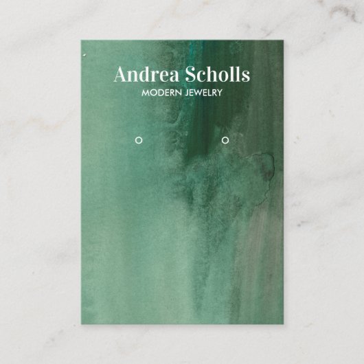 水カラーエメラルドグリーンジュエリーイヤリングディスプレイ 名刺 (正面)