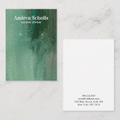 水カラーエメラルドグリーンジュエリーイヤリングディスプレイ 名刺 (正面/裏面)