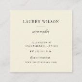 水カラーエメラルド金ゴールドエレガントフローラ スクエア名刺 (裏面)