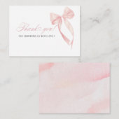 水カラーエレガントコケットピンクボウベビー ノートカード (正面/裏面)