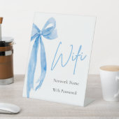 水カラーエレガントダスティブルーモダンボウWifiサイン 台座サイン (インサイチュ)