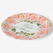 水カラーエレガントバラシックブライダルシャワー紙 ペーパープレート (アングル)