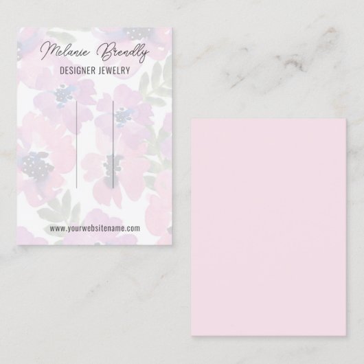 水カラーエレガントフローラヘアクリップの表示 名刺 (正面/裏面)