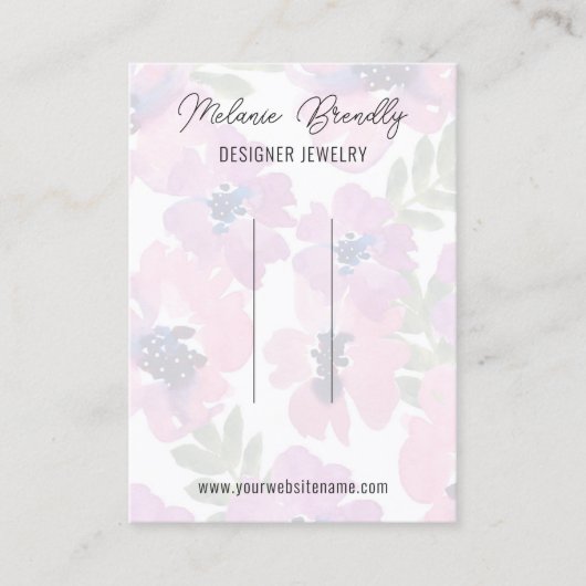 水カラーエレガントフローラヘアクリップの表示 名刺 (正面)