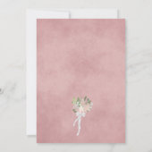 水カラーエレガントフローラマウブピンクブライダルシャワー 招待状 (裏面)