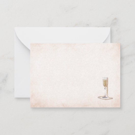 水カラーエレガントペルスプロセッコブライダルシャワーTh ノートカード (裏面)