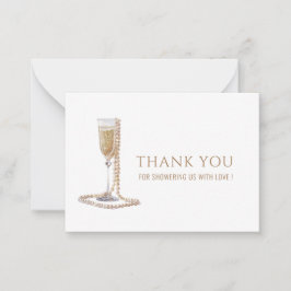 水カラーエレガントペルスプロセッコブライダルシャワーTh ノートカード